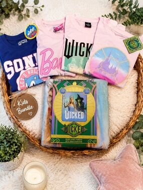 Girls Character Clothing Bundle Size 14-16 NWT Barbie Sonic Wicked Throw Blanket